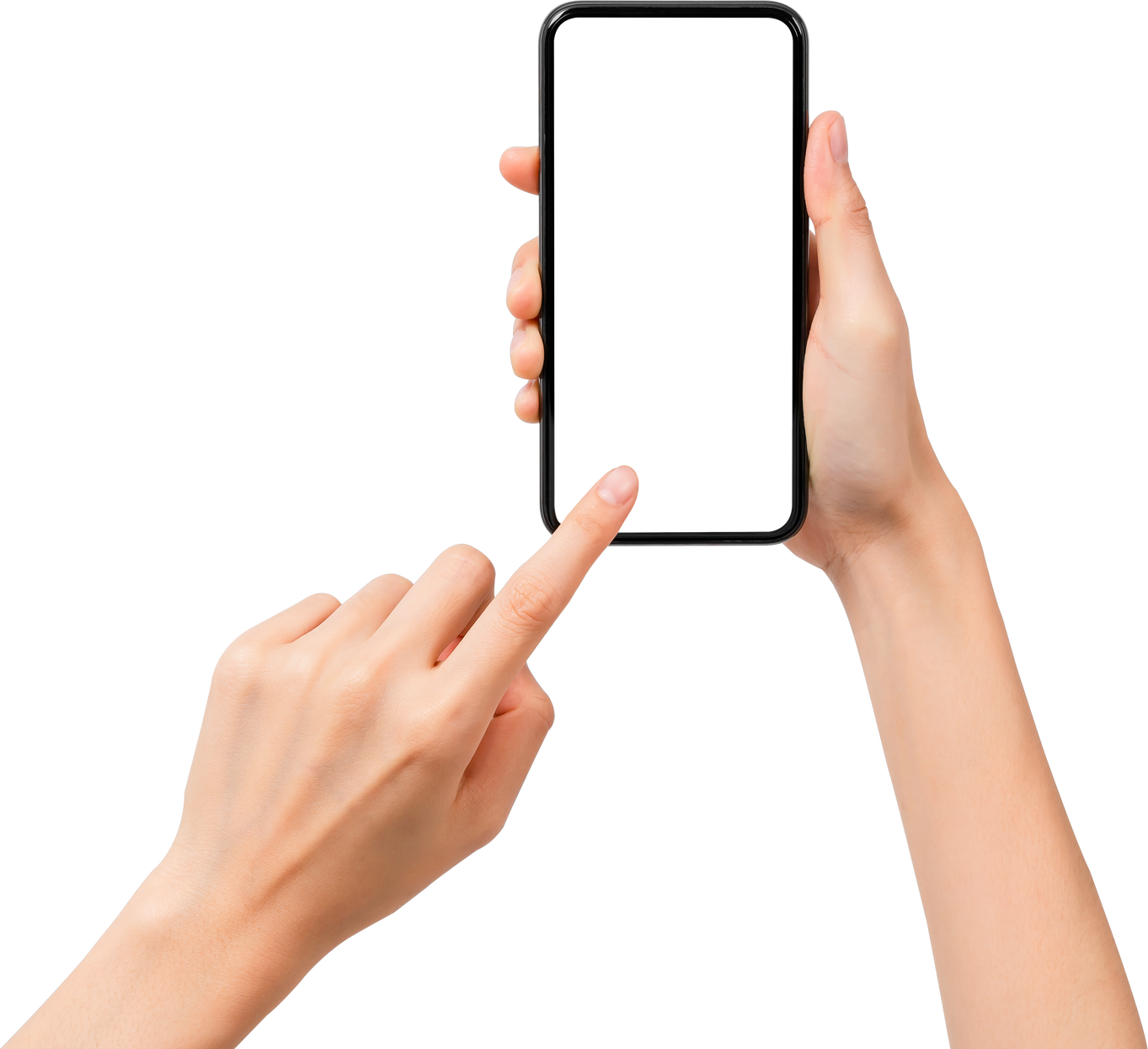 Finger Tapping on Phone Display